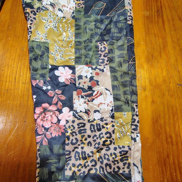 TEMPO PARIS Patchwork Pants XL All Over Print Boho Leopard Floral Made in Italy - Picture 3 of 8
